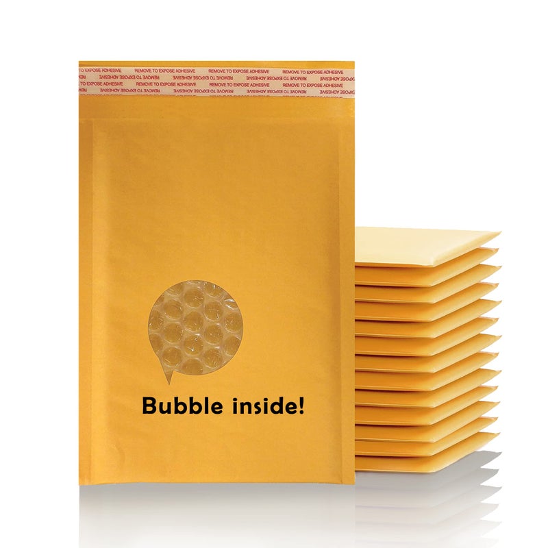 Yens Kraft Bubble Mailers 8.5x12 25 Pack Self Seal Adhesive Shipping Bags, Cushioning Padded Envelopes for Shipping, Mailing, Packaging Useable Space 8.5x11 - Image 4